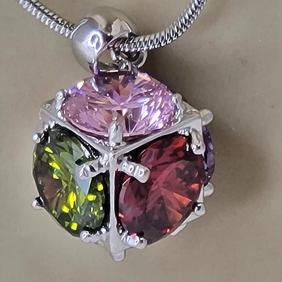 Mini Hexagon Crystal Pendant Necklace - Picture 1 of 16